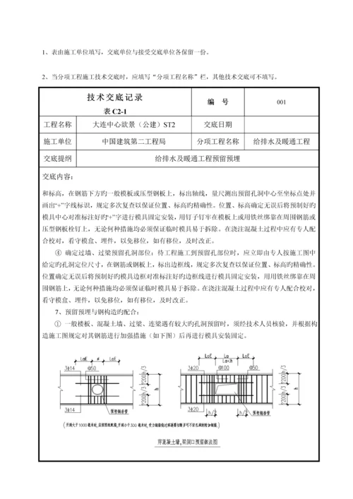 给排水及采暖系统预留预埋技术交底.docx