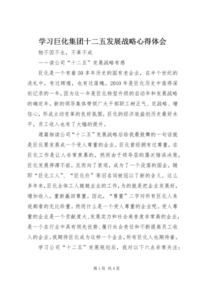 学习巨化集团十二五发展战略心得体会.docx