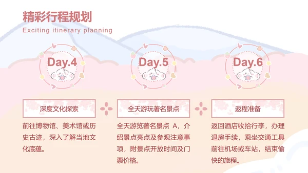 眠眠兔粉色可爱风旅游攻略