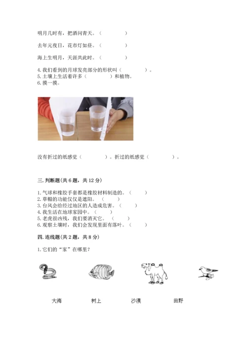 教科版二年级上册科学期末测试卷及精品答案.docx