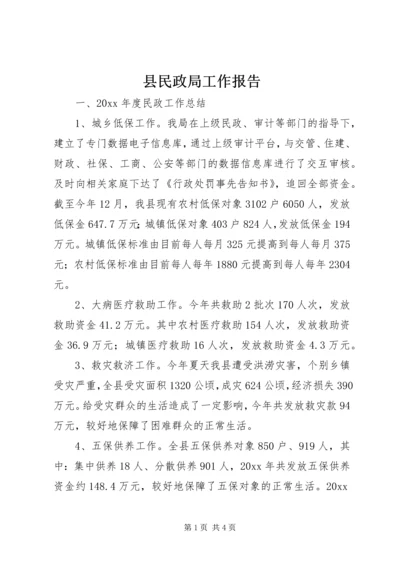 县民政局工作报告.docx