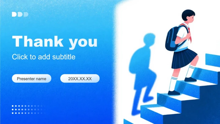 蓝色渐变插画风大学生职业生涯规划PPT主题模板