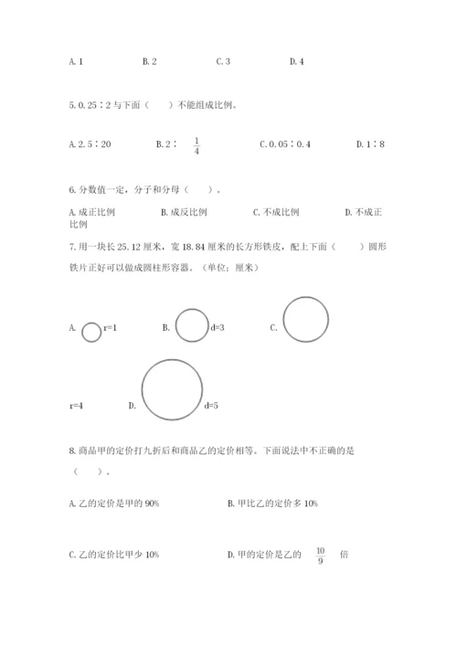 小学六年级升初中模拟试卷及参考答案【研优卷】.docx