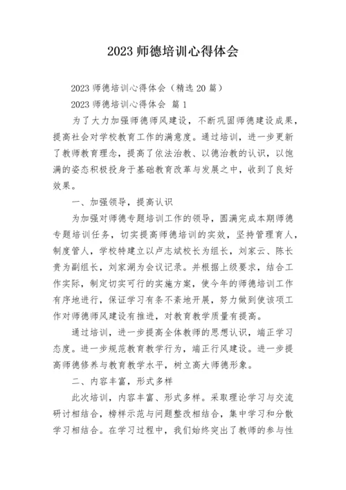 2023师德培训心得体会.docx