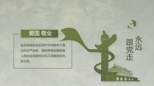 迷彩风军事国防部队士兵动态PPT