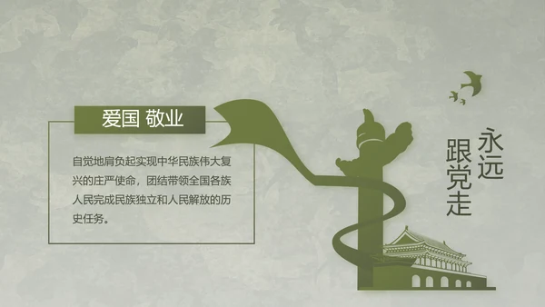 迷彩风军事国防部队士兵动态PPT