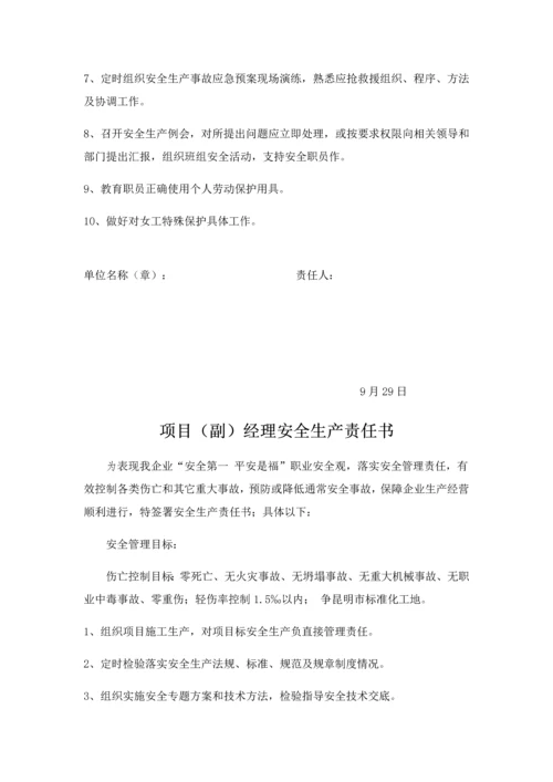 公司项目经理安全生产责任书模板.docx
