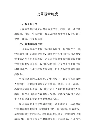 公司规章制度