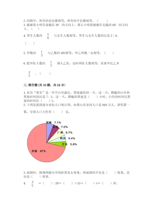 2022六年级上册数学期末测试卷附参考答案【名师推荐】.docx