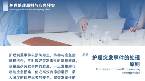 蓝色简约商务护理应急预案商务通用PPT模板应急培训