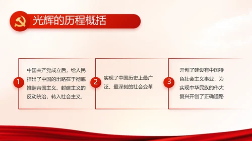 红色党建党支部党史学习教育工作总结动态PPT