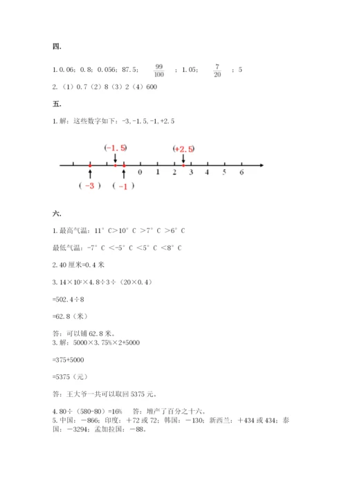 小学六年级数学毕业试题附完整答案【有一套】.docx