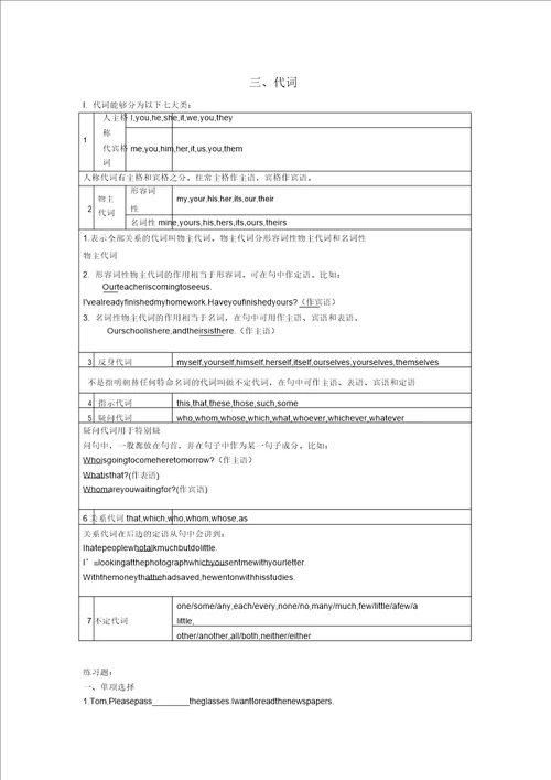 用心辅导中心初升高暑假复习资料2