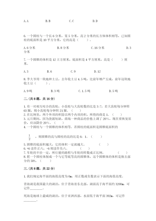 西师大版数学小升初模拟试卷及参考答案（实用）.docx