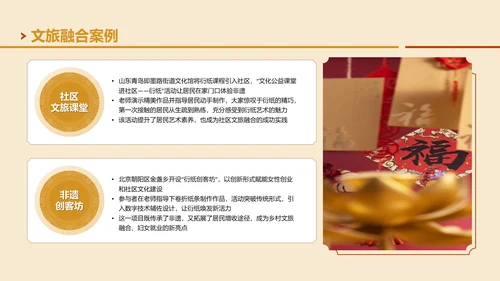 黄色国风非遗衍纸艺术的魅力PPT模板