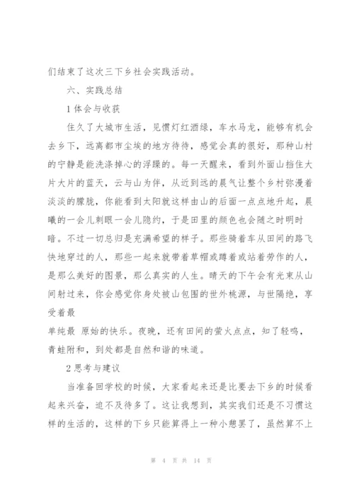 2022年大学生三下乡实践活动实习报告.docx