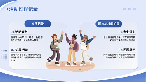 蓝色插画风五四青年节活动执行PPT模版