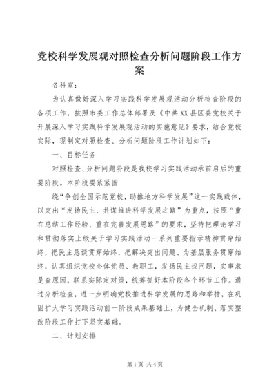 党校科学发展观对照检查分析问题阶段工作方案.docx