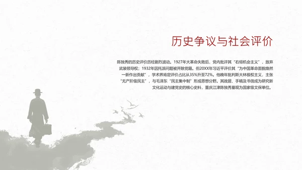 红色简约风人物介绍之陈独秀