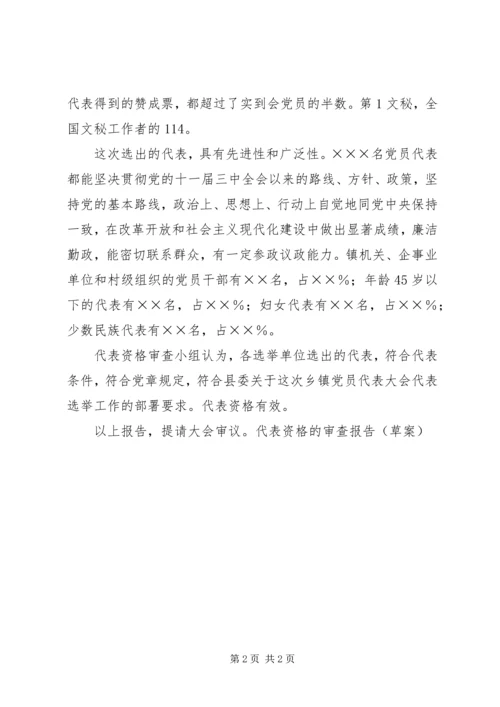 代表资格的审查报告.docx