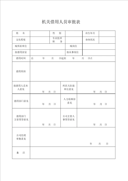 机关借用人员管理办法