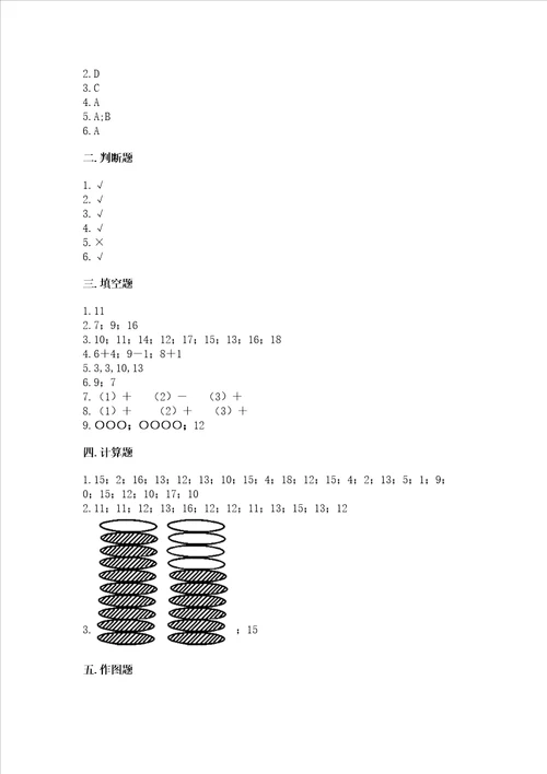 小学一年级数学《20以内的进位加法》易错题及答案（新）