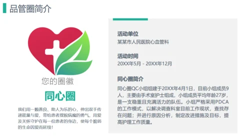 医疗品管圈活动成果汇报通用PPT模板