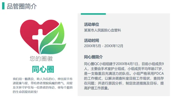 医疗品管圈活动成果汇报通用PPT模板