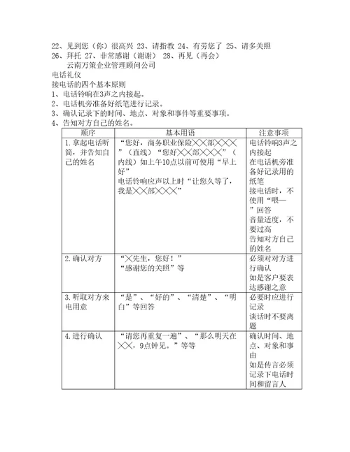 商务礼仪培训教材