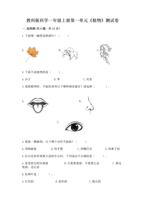 教科版科学一年级上册第一单元《植物》测试卷含答案（综合题）.docx