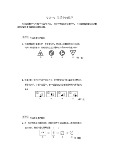 华师大版七年级数学上册典中点第一章整合提升专训一