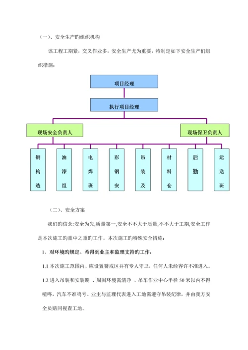 钢结构安装安全生产方案.docx