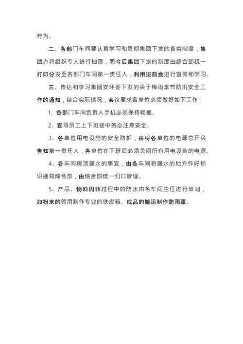 安全会议纪要
