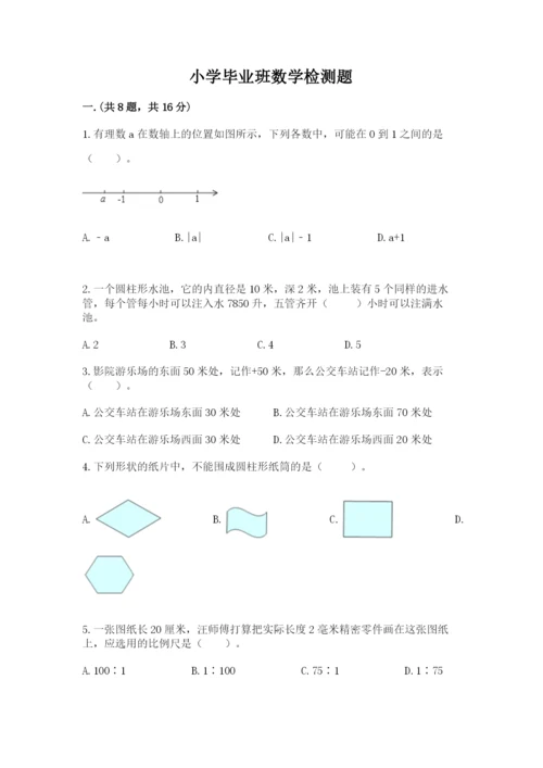 小学毕业班数学检测题带答案（精练）.docx