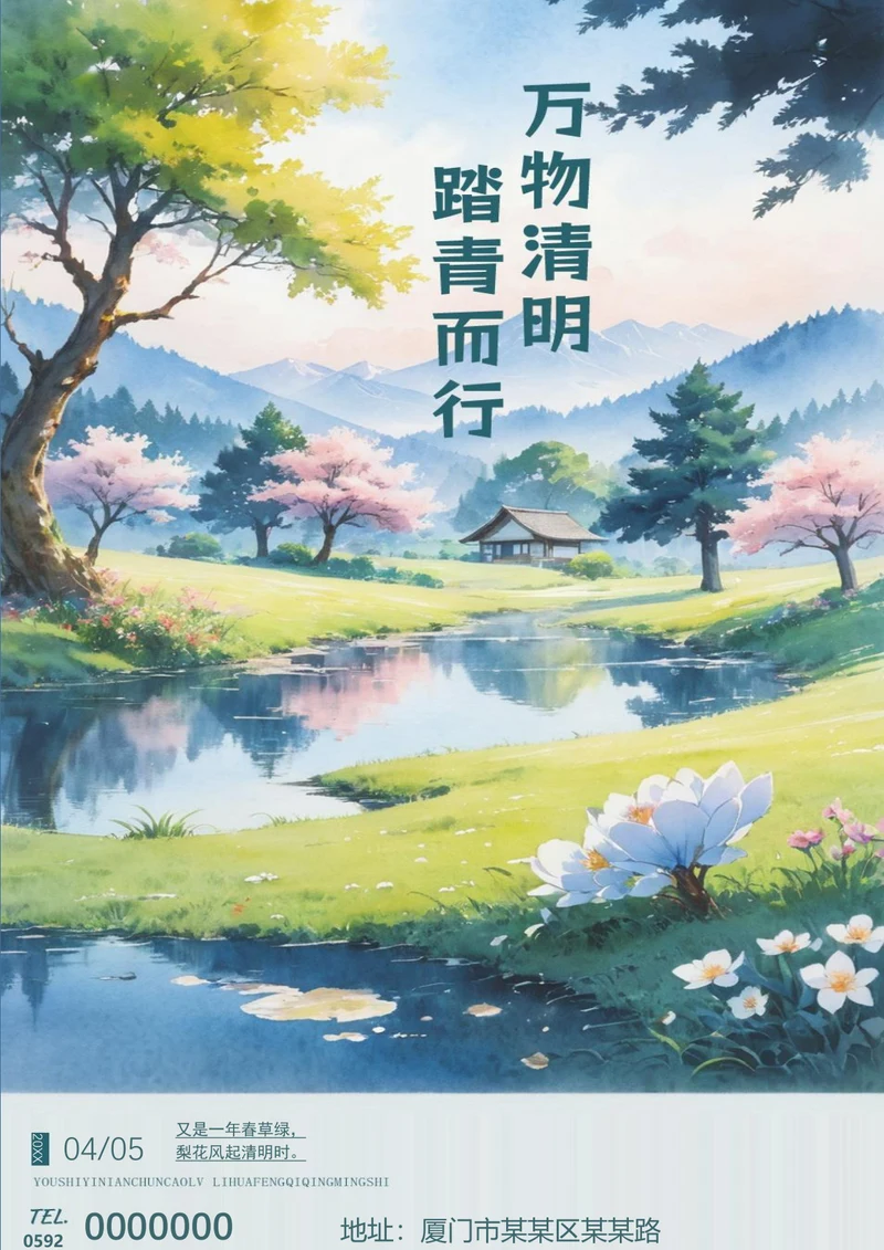 清明插画营销海报