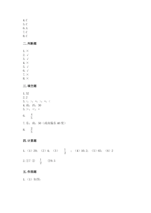人教版六年级上册数学期中考试试卷（综合题）word版.docx