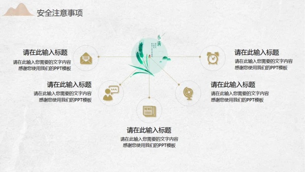 金色麦穗小满通用PPT模板