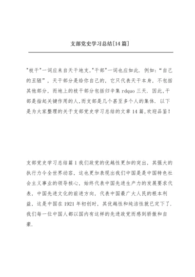 支部党史学习总结【14篇】.docx