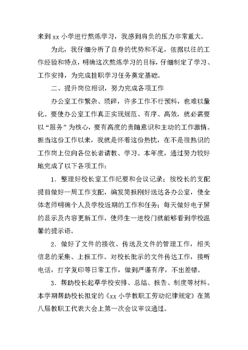 上挂学习工作总结