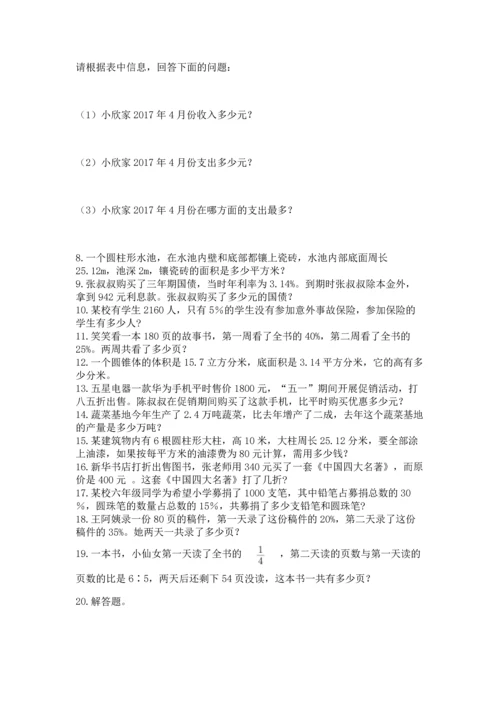 小升初数学应用题50道精品（有一套）.docx