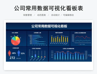 公司常用数据可视化看板表
