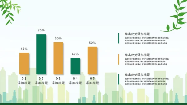 绿色城市扁平风环境保护垃圾分类教育传宣PPT模板