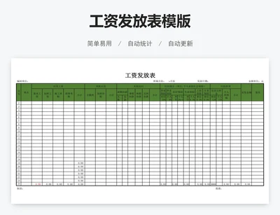 工资发放表模版