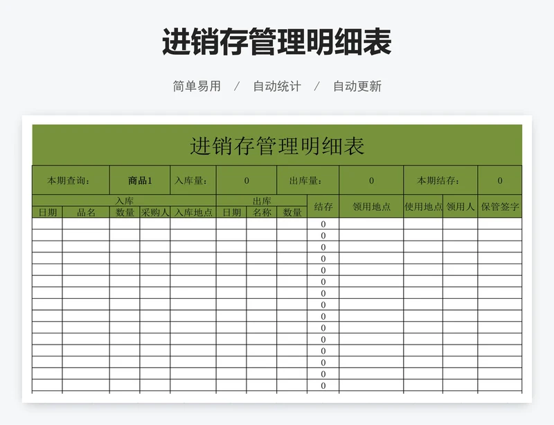 进销存管理明细表