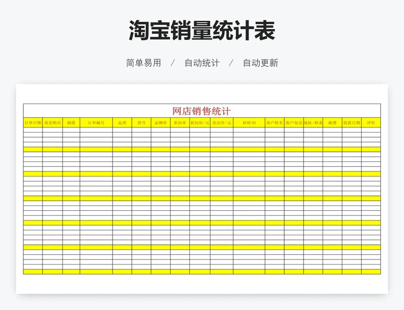 淘宝销量统计表