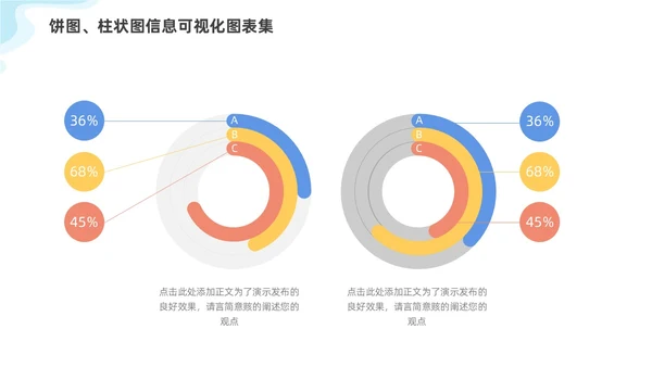 通用多彩饼图柱状图信息可视化图表集PPT
