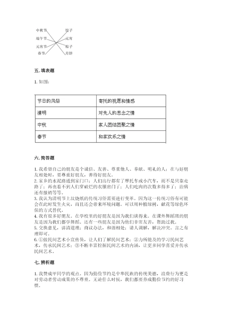 部编版四年级下册道德与法治期末测试卷及答案1套.docx