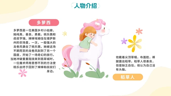 卡通手绘梦幻绿野仙踪名著导读教学PPT模板