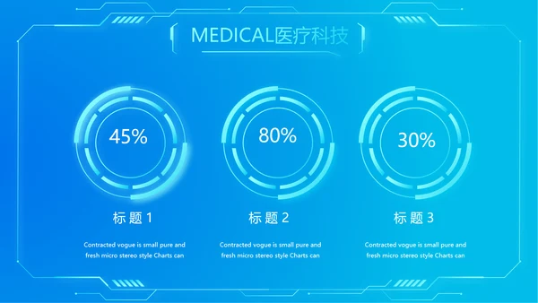 蓝色科技肝智慧医疗工作总结汇报动态PPT模板