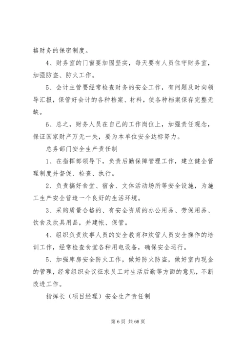 安全生产责任制全套资料(各部门).docx